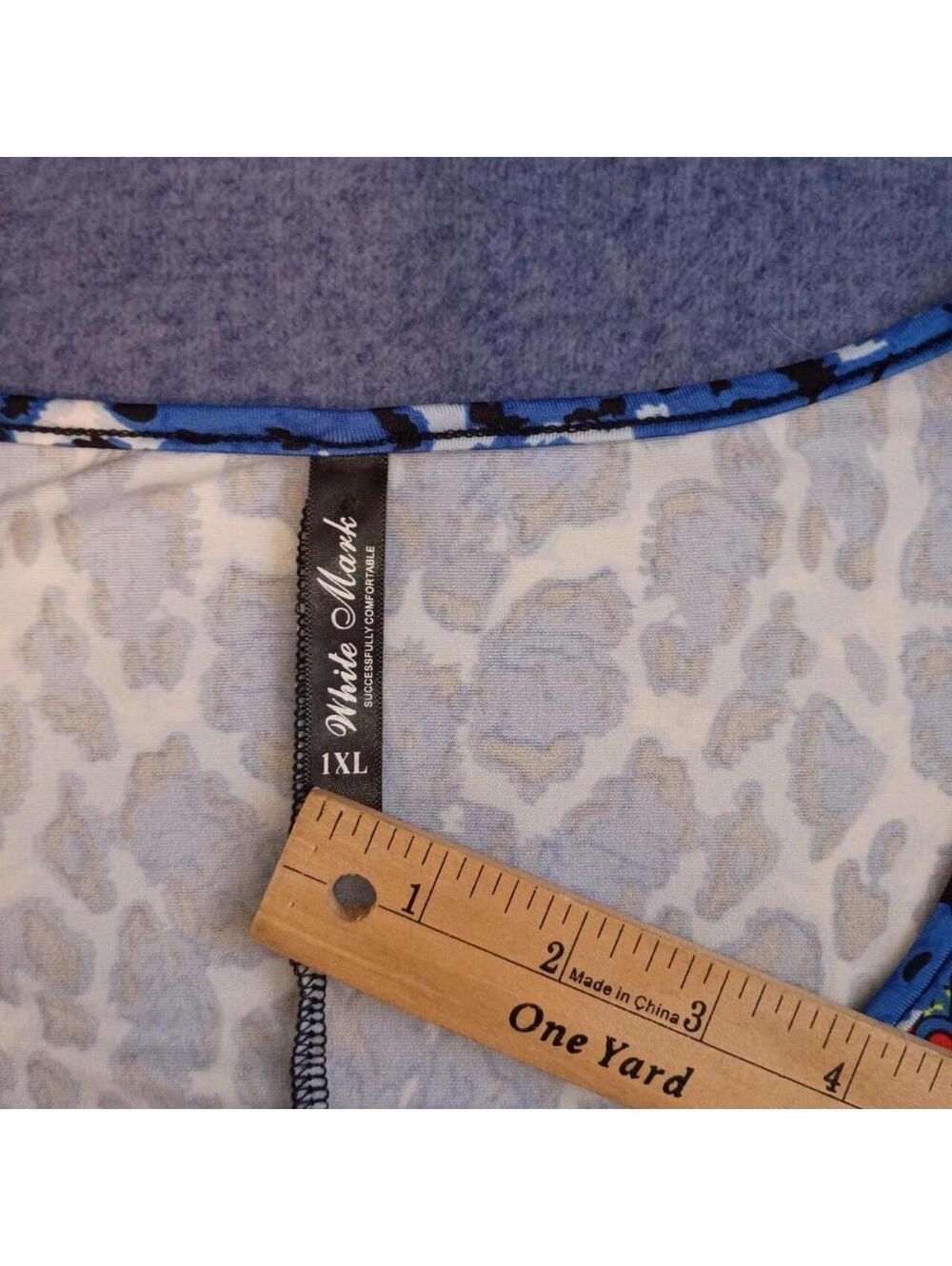 Boho Paisley Animal Print Handkerchief Tunic | White Mark 1XL - Picture 5 of 8